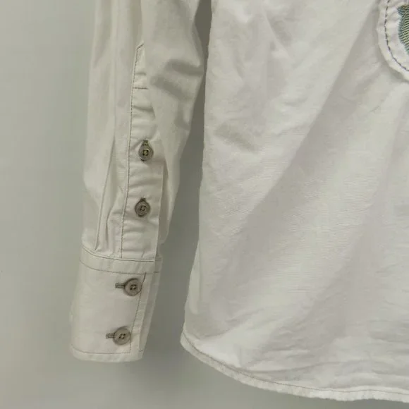 Roar Men's Embroidered Crest Design Button Front Collared Shirt Size Small - Picture 5 of 11